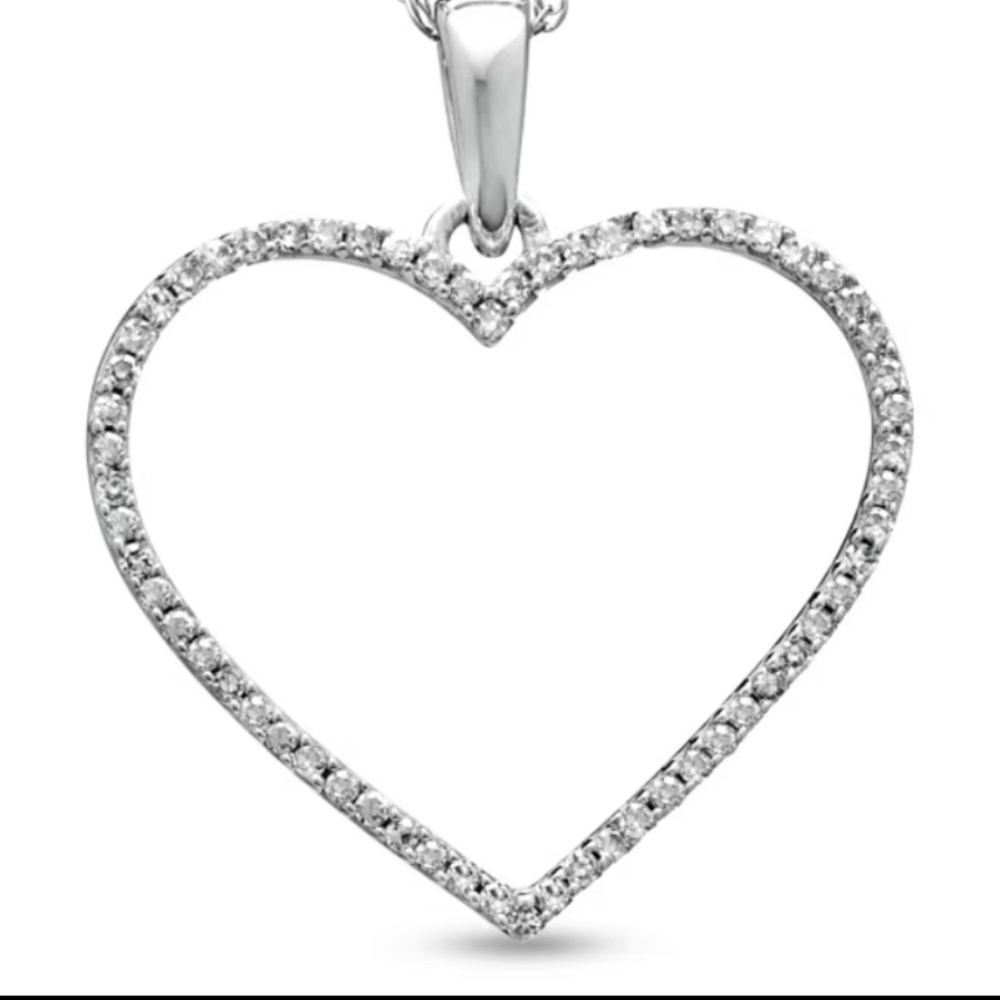 10k WG 1/8 ct Diamond Pendant Necklace